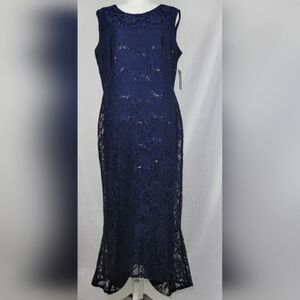ALEXA B NITES Evening Dress, Navy Lace, Sz 16W Perfectfor Prom/Party